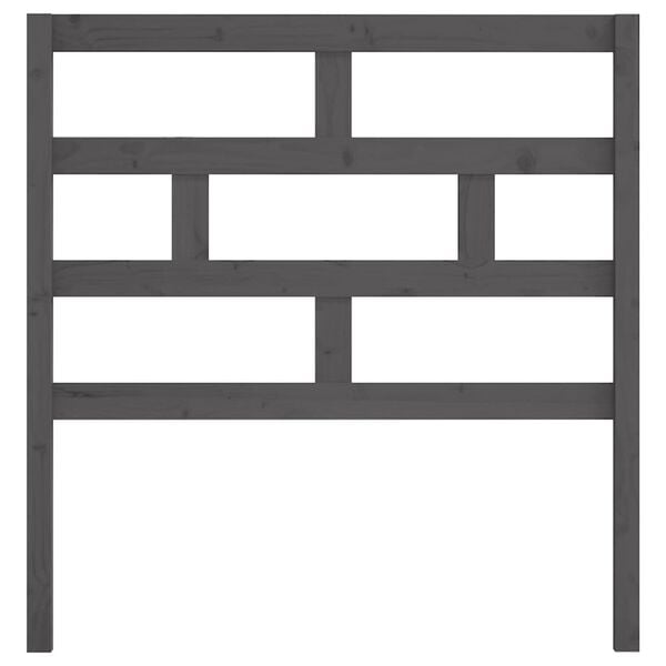 vidaXL Wezgłowie ł&oacute;żka, szare, 81x4x100 cm, lite drewno sosnowe