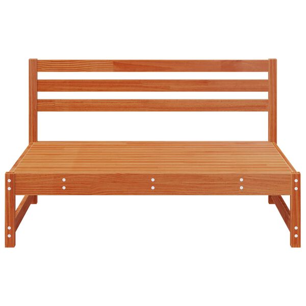 Sofa Środkowa do Ogrodu Lite drewno sosnowe Woskowy Brąz