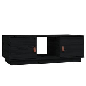 vidaXL Stolik kawowy, czarny, 100x50x35 cm, lite drewno sosnowe