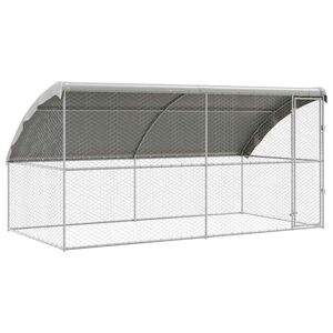vidaXL Kenel dla Ps&oacute;w 2 szt. Srebrny 4 x 2 x 2 m Stal galwanizowana