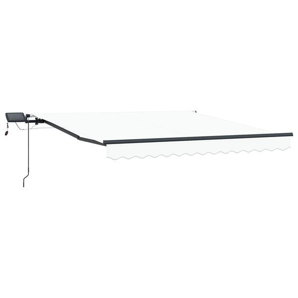 vidaXL Markiza zwijana Ze LED Lights Biały 300 x 250 cm tkanina