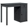 vidaXL Biurko, szare, 100x50x75 cm, lite drewno sosnowe