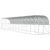 vidaXL Kurnik przy ścianie srebrny 600 x 150 x 215 cm Stal ocynkowana