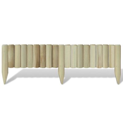 vidaXL Obrzeże drewniane, 5 paneli, drewno, 120 cm