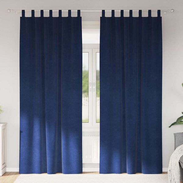 vidaXL Zasłony zaciemniające 2 pcs Ciemnoniebieski 140 x 260 cm