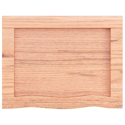 vidaXL Półka, brązowa, 40x30x(2-4) cm, lakierowane lite drewno dębowe