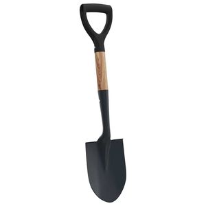 vidaXL Łopata Czarny 68,5 cm Stal Powlekana i Lite Drewno