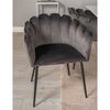 Venture Home Krzesło stołowe Limhamn, obite aksamitem, czarno-szare