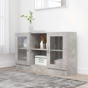 vidaXL Witryna, szarość betonu 120x30,5x70 cm, materiał drewnopochodny