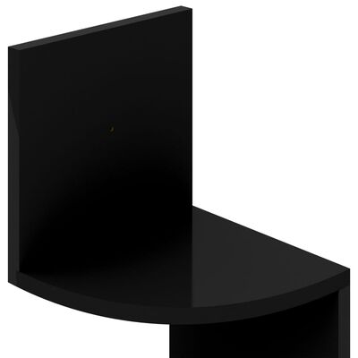 vidaXL Narożna półka ścienna, wysoki połysk, czarna, 19x19x123 cm