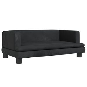 vidaXL Sofa dla dzieci, czarna, 80x45x30 cm, aksamit