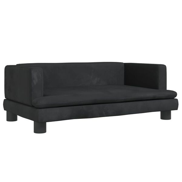 vidaXL Sofa dla dzieci, czarna, 80x45x30 cm, aksamit