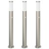 vidaXL Lampy słupkowe z czujnikiem, 3 szt., 80 cm, stal nierdzewna, IP44