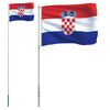 vidaXL Flaga Chorwacji z masztem, 5,5 m, aluminium