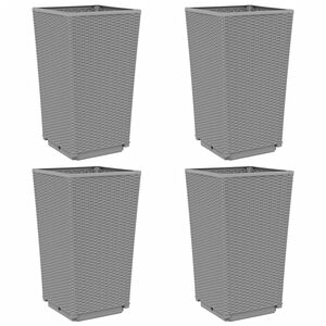vidaXL Donice ogrodowe, 4 szt., jasnoszare, 32,5x32,5x57, PP