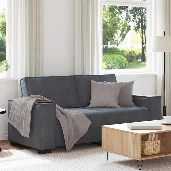 vidaXL Sofa 2-osobowa, ciemnoszary, 180x78x84 cm, tapicerowana aksamitem