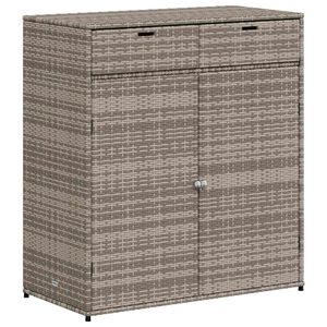 vidaXL Szafka ogrodowa, szara, 105x55x113 cm, polirattan