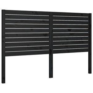 vidaXL Wezgłowie ł&oacute;żka, czarne, 166x4x100 cm, lite drewno sosnowe