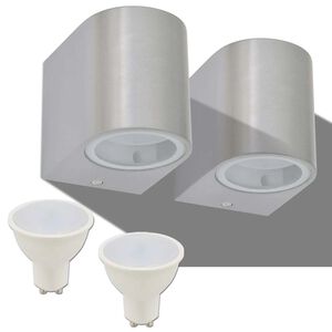 vidaXL Lampy ścienne zewnętrzne 2 szt., zaokrąglone, skierowane w d&oacute;ł