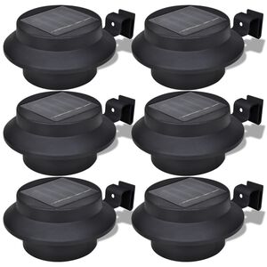 vidaXL Ogrodowe lampy solarne, 6 szt., czarne