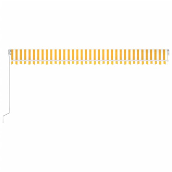 vidaXL Ręcznie zwijana markiza z LED, 600x350 cm, ż&oacute;łto-biała