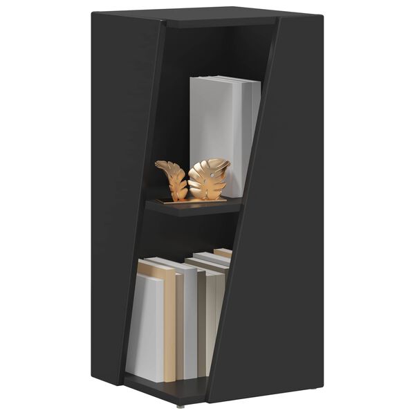 vidaXL P&oacute;łka boczna Czarny 33 x 32 x 70,5 cm Materiał drewnopochodny