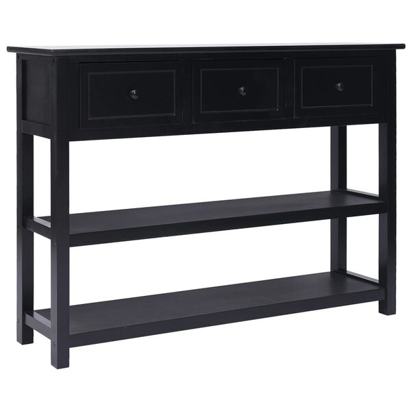 vidaXL Szafka, czarna, 108x30x76 cm, lite drewno paulowni