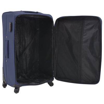 vidaXL 3-częściowy komplet walizek podróżnych, granatowy