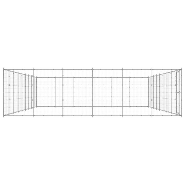 vidaXL Kojec zewnętrzny dla psa, stal galwanizowana, 65,34 m&sup2;