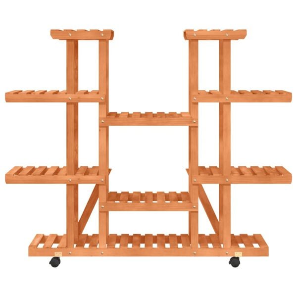 vidaXL Kwietnik na k&oacute;łkach, 110x25x115 cm, lite drewno jodłowe