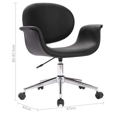 vidaXL Obrotowe krzesło stołowe, czarne, sztuczna skóra