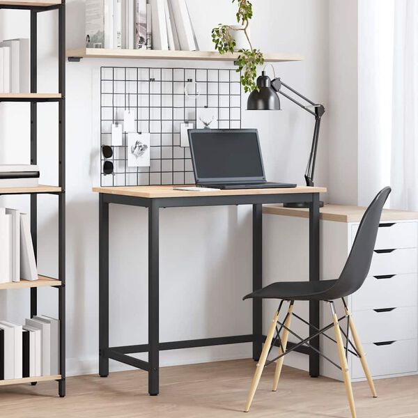 vidaXL st&oacute;ł Naturalny 80 x 50 x 77 cm Drewno inżynieryjne i stal