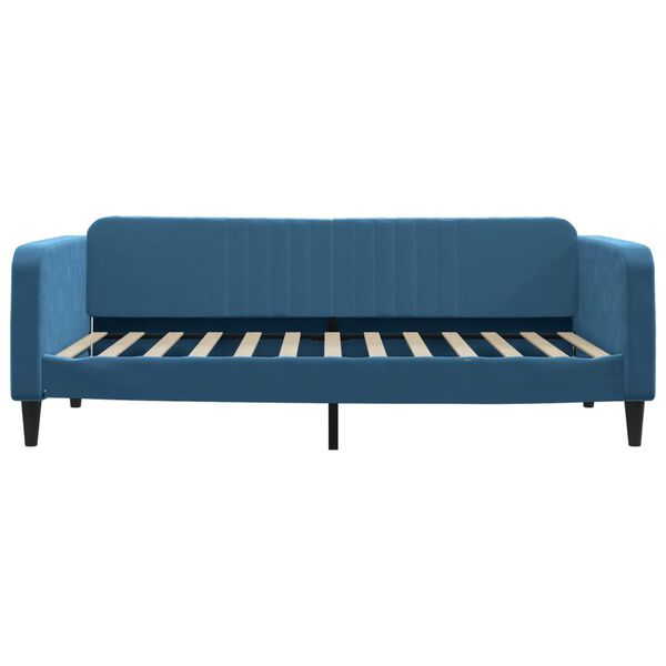 vidaXL Sofa z materacem do spania, niebieska, 100x200 cm, aksamit