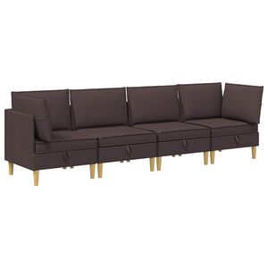 vidaXL Modularny Zestaw Sofy z Przechowalnią 4 szt. Ciemny brąz