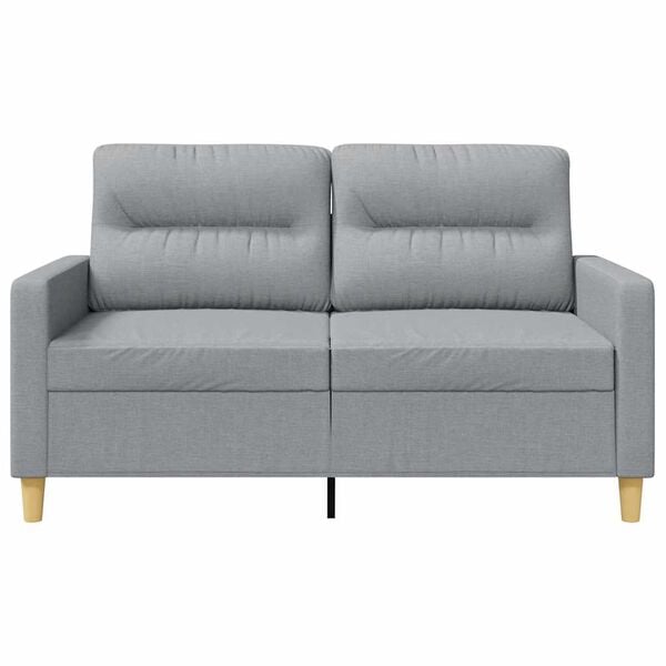 vidaXL Sofa 2-osobowa, jasnoszara, 120 cm, tapicerowana tkaniną