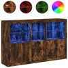 vidaXL Szafka z oświetleniem LED, przydymiony dąb, 162x37x100 cm
