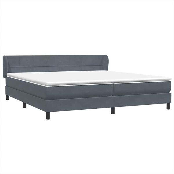 vidaXL Ł&oacute;żko typu Box Spring z materacami Ciemnoszary 180x220 cm