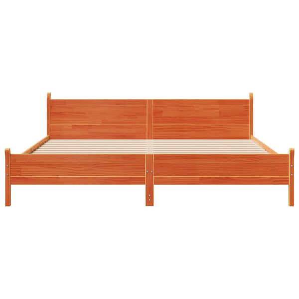vidaXL Rama ł&oacute;żka bez materaca, woskowy brąz, 180x200 cm, lita sosna