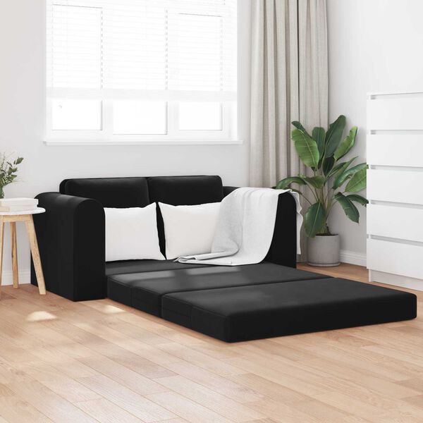 vidaXL Sofa Bed 60cm Czarny Aksamit