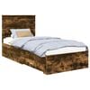 vidaXL Ramka ł&oacute;żka Dąb wędzony 90 x 190 cm Drewno inżynieryjne