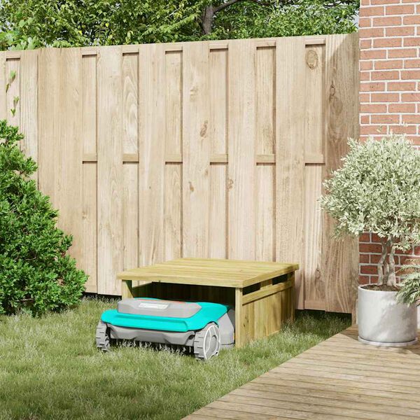 vidaXL Garaż dla kosiarki do trawnika Brązowy 73,5 x 81,5 x 38,5 cm