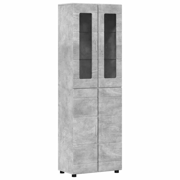 vidaXL Highboard z p&oacute;łką FLORIN Betonowy szary 60 x 35 x 182 cm