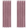 vidaXL Zasłony zaciemniające 2 pcs Ciemny R&oacute;ż 140 x 225 cm Aksamit