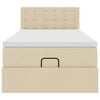 vidaXL Rama ł&oacute;żka otomana z materacem, kremowa, 80x200 cm, tkanina