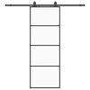 vidaXL Drzwi przesuwne z zestawem okuć czarne 76x205 cm ESG szkło