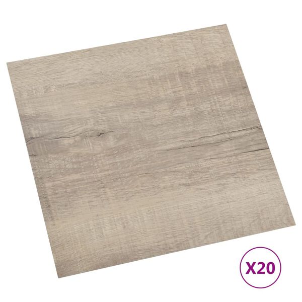 vidaXL Samoprzylepne panele podłogowe, 20 szt., PVC, 1,86 m², taupe