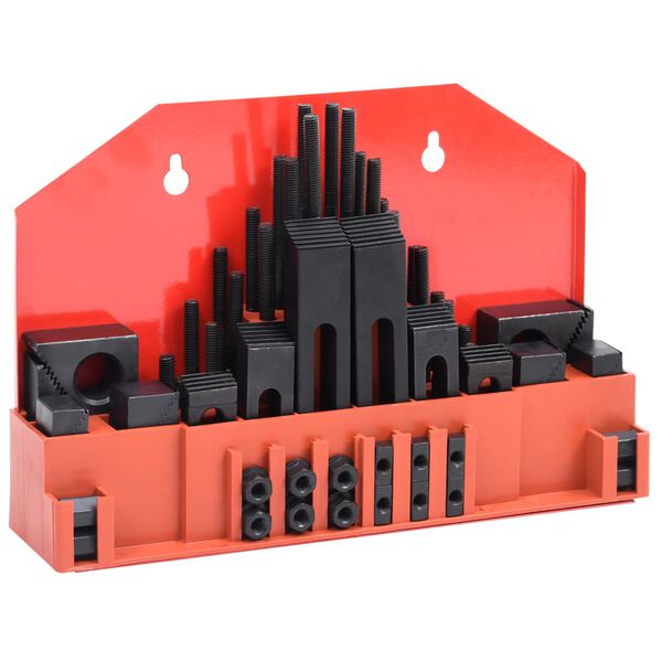 vidaXL 58-częściowy zestaw ścisków, stal, T, M8