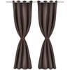 Brązowe zasłony zaciemniające z metalowymi otworami x2 135 x 245 cm