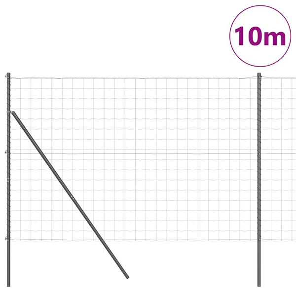 vidaXL Ogrodzenie z słupkiem Szary 1,6 x 10 m Stal i PVC