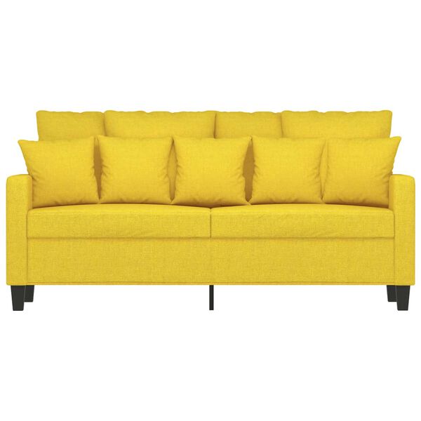 vidaXL Sofa 2-osobowa, jasnoż&oacute;łta, 140 cm, tapicerowana tkaniną